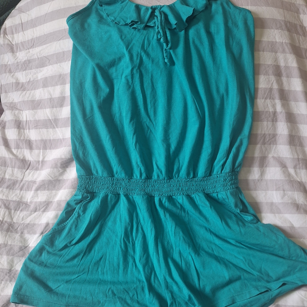 Express Teal Sleeveless Romper